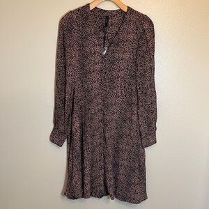 Nwt Leopard Print Long Sleeve Dress